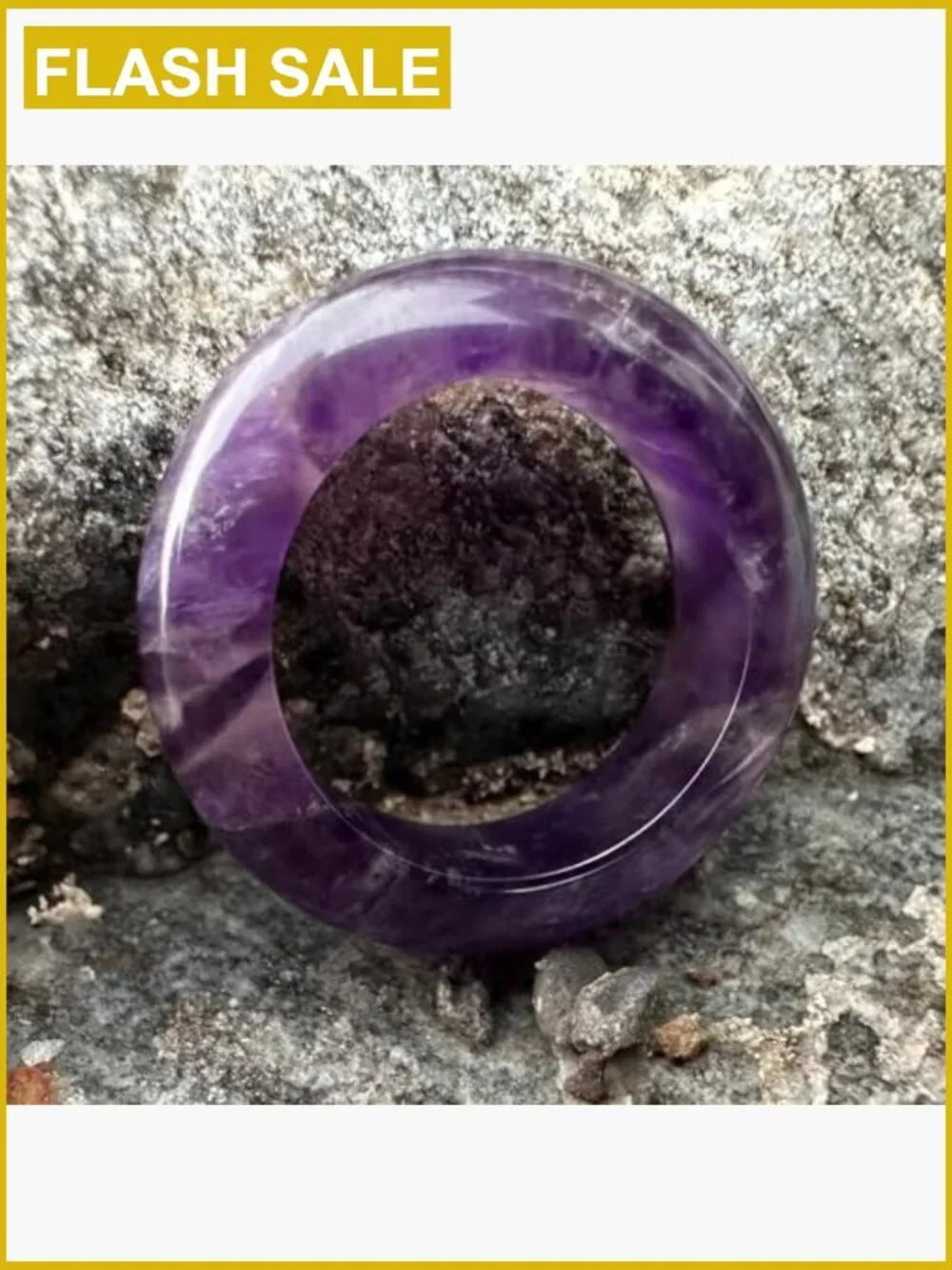 Natural Amethyst Raw Stone Ring Hand Carved Solid Crystal Band Size 7